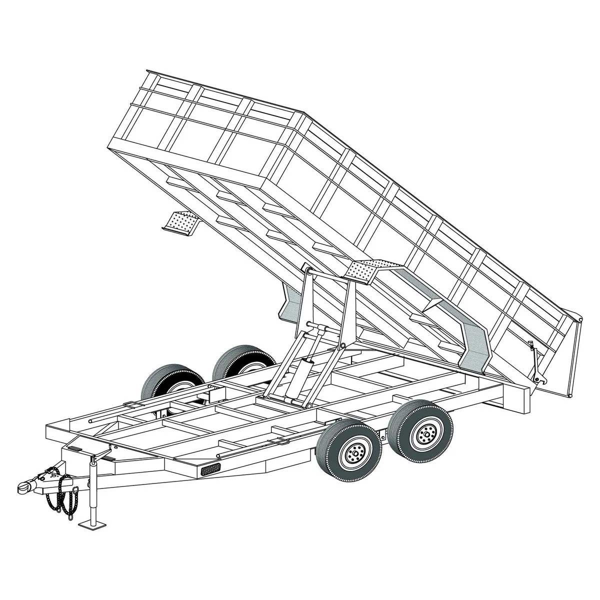 14Hd - 6'4" X 14' - 14K Dump Trailer Diy Master Plan - 28 How-To Steps W/ Blueprint 1