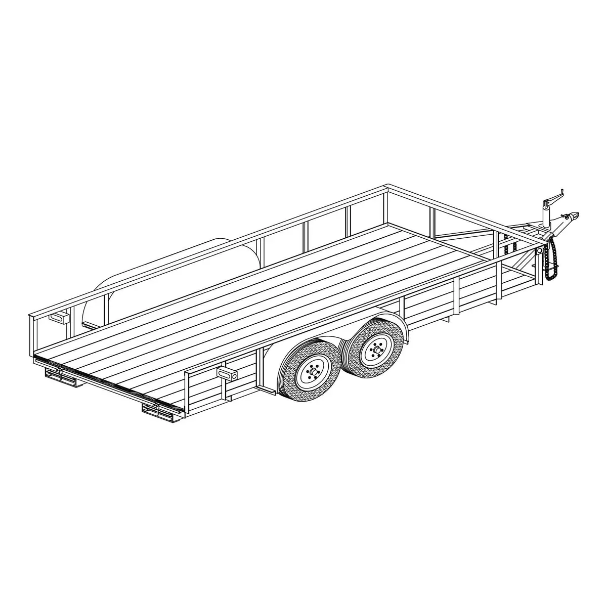 1682Blb - 16' X 82" Tandem Axle 14K Utility Lowboy Trailer Diy Master Plan - 15 How-To Steps W/ Blueprint 1