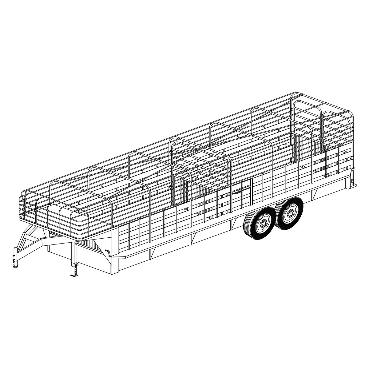 3224 - 24'X6' Livestock Trailer- 26 How-To Steps W/ Blueprint 1