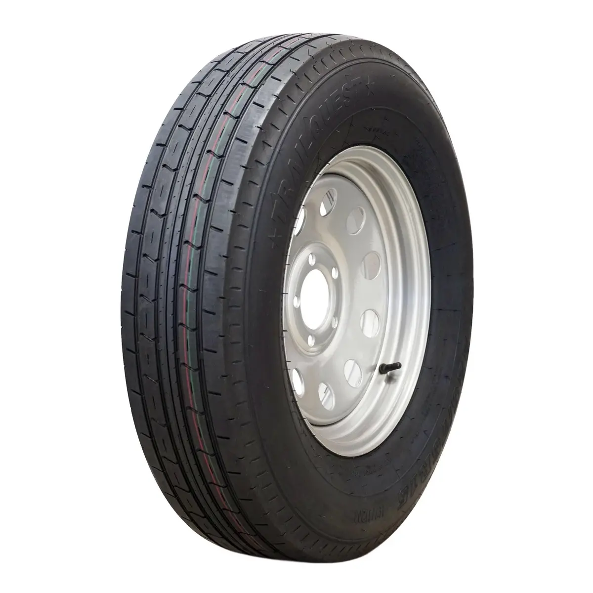 Trailquest 15" 10 Ply Radial Trailer Tire & Wheel - St 225/75R15 5 Lug (Silver Mod) 1