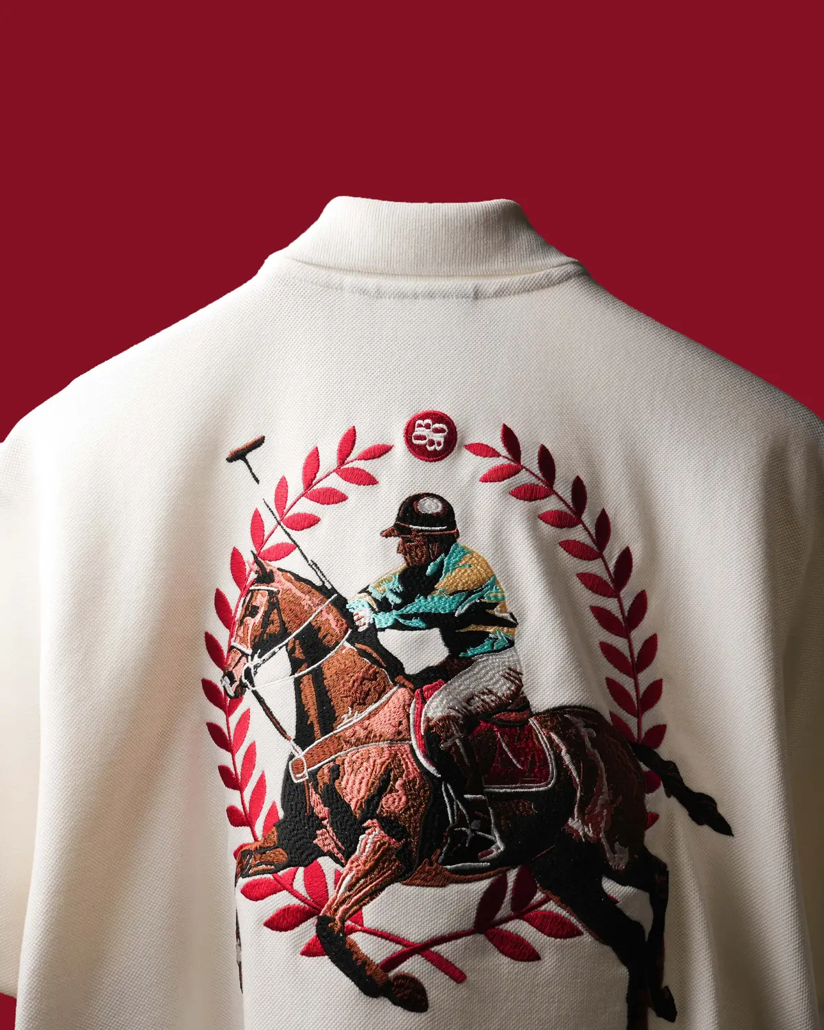 White Saddle League Polo  T-Shirt 1