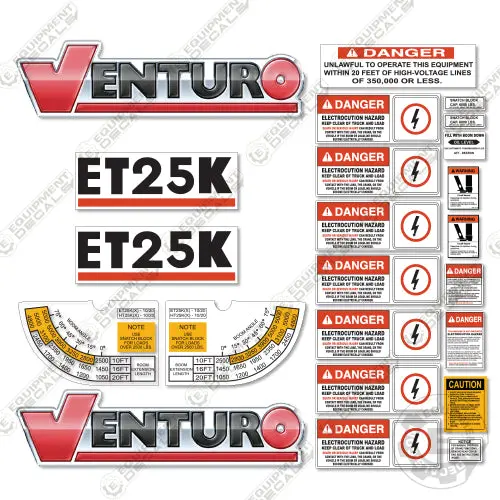 Fits Venturo Et25 Decal Kit For Crane Truck 1