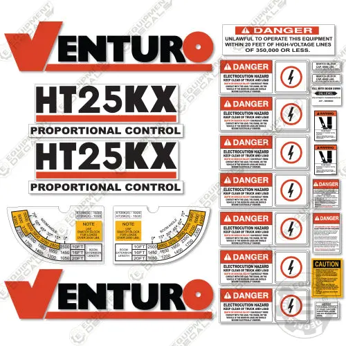 Fits Venturo Ht25kx Decal Kit For Crane Truck 1