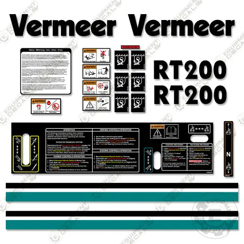 Fits Vermeer Rt200 Decal Kit Trencher 1