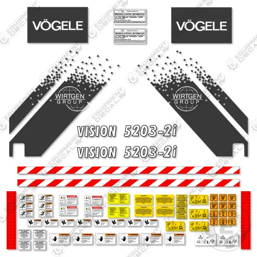 Fits Vogele Vision 5203-2I Decal Kit Asphalt Paver 1