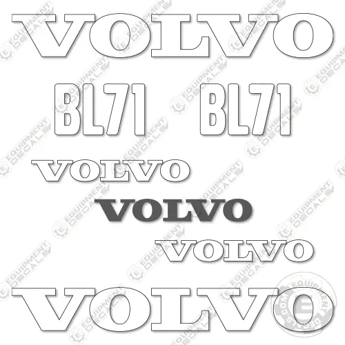Fits Volvo Bl71 Decal Kit Backhoe Loader 1