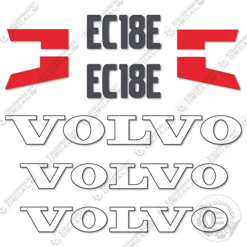 Fits Volvo Ec18e Decal Kit Mini Excavator 1
