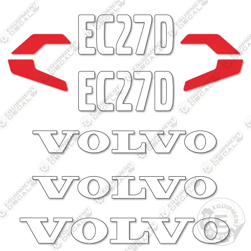 Fits Volvo Ec27d Decal Kit Mini Excavator 1
