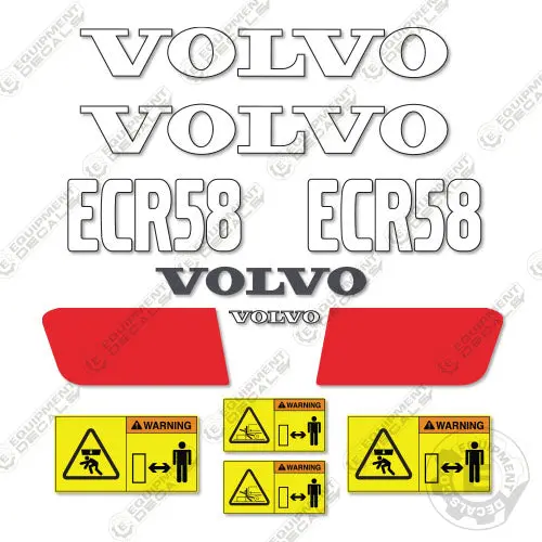 Fits Volvo Ecr58 Decal Kit Mini Excavator 1