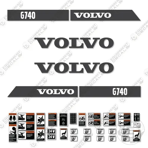 Fits Volvo G740 Decal Kit Motor Grader 1