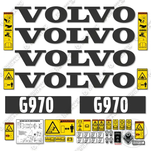 Fits Volvo G970 Decal Kit Motor Grader - Scraper 1