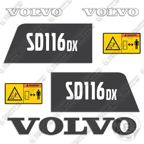 Fits Volvo Sd116dx Decal Kit Soil Compactor Roller 1