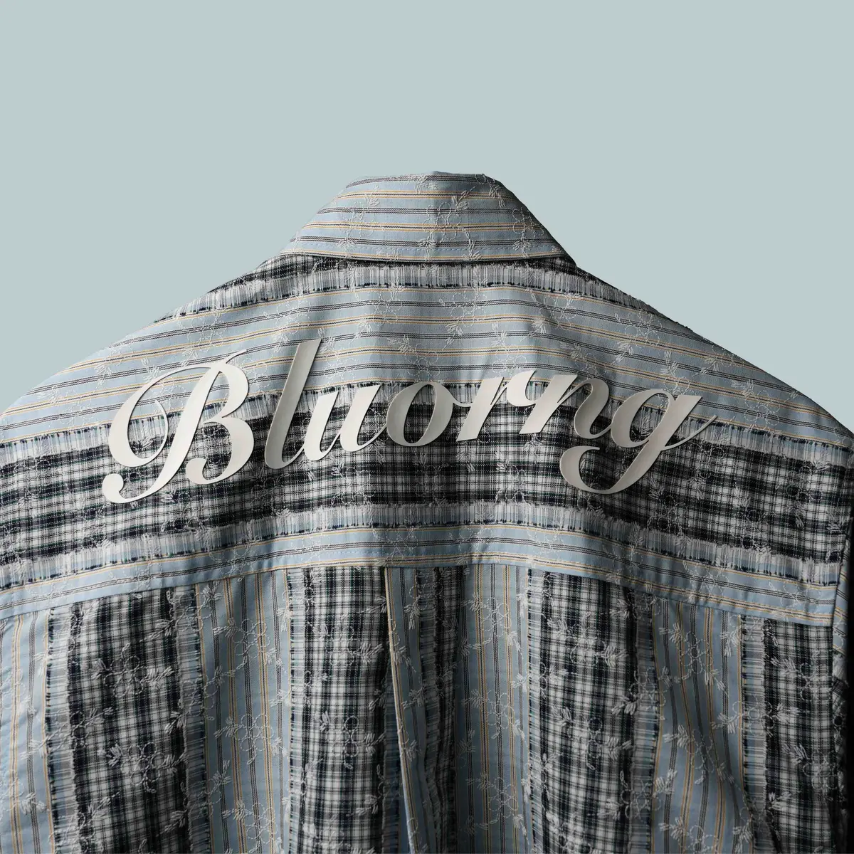 Blu Plaid And Petals Shirt 1