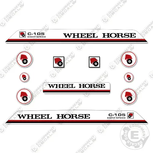 Fits Wheel Horse C-105 Decal Kit Riding Mower 1