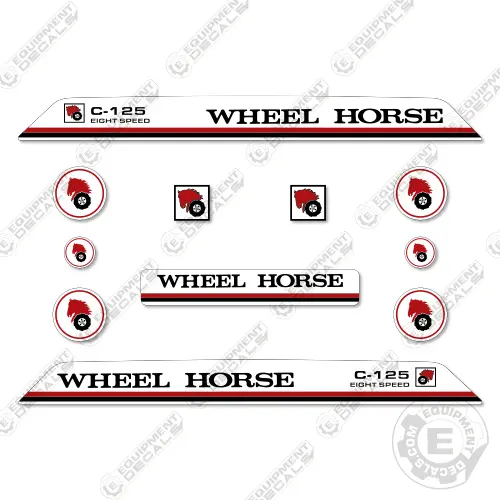 Fits Wheel Horse C-125 Decal Kit Riding Mower 1