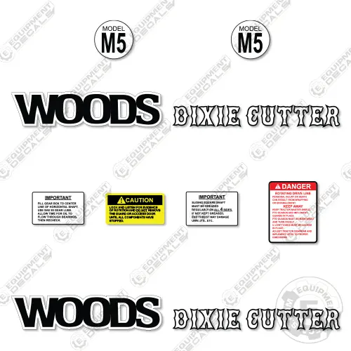 Fits Woods M5 Dixie Cutter Decal Kit Rotary Cutter 1