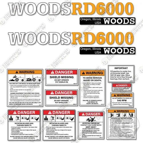 Fits Woods Rd6000 Decal Kit Finish Mower 1