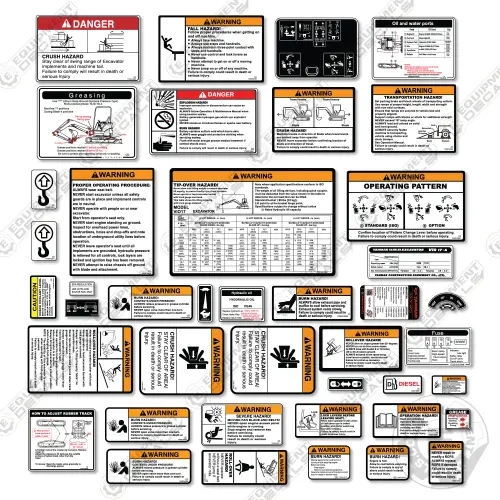 Fits Yanmar Vio 17-6B Warning Decal Kit Mini Excavator 1