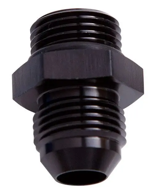 -16 Orb To -12 An Straight Male Flare Adapter – Black Anodized Finish 1