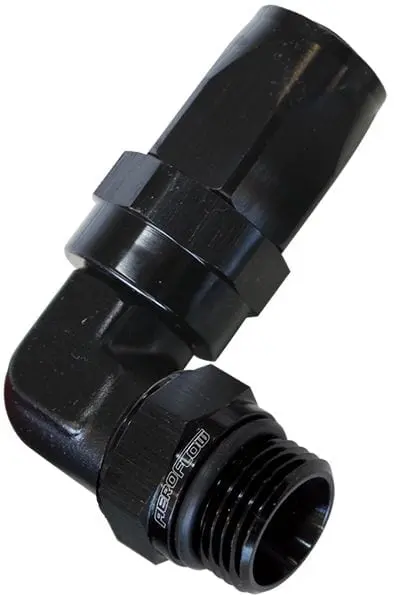 Af849-10-08Blk Orb Taper Swivel 90° Hose Fitting: -8An To -10An Black Anodized 1
