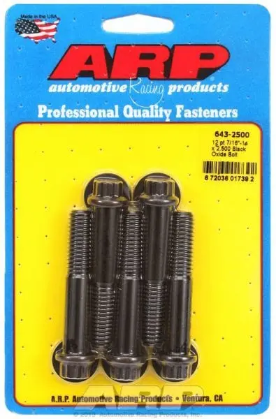 12-Point Black Oxide Bolt Kit – 5-Pack Metric Fasteners, Corrosion-Resistant – Ar643-2500 1