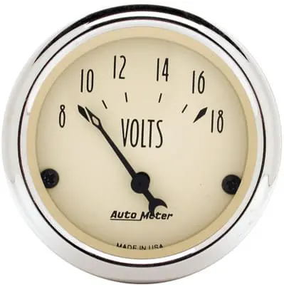 Autometer Antique Beige Analog Instrument Gauge – 2-1/16", Vintage Style (1891) 1