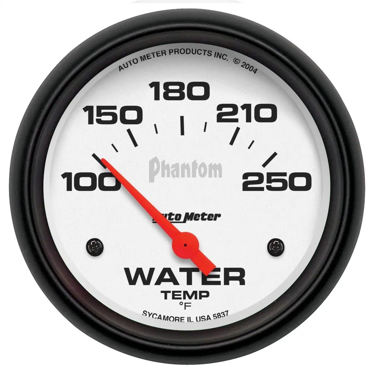 Autometer Phantom Series Analog Gauge – 2-1/16" Black Face With White Dial 5837 1