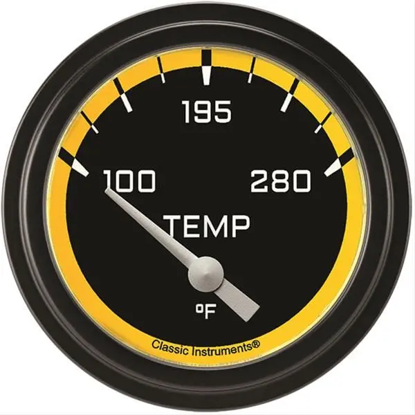 Classic Instruments Auto Cross Yellow Dial Gauge Set – 2-1/16" Round Format With Led Backlighting 1