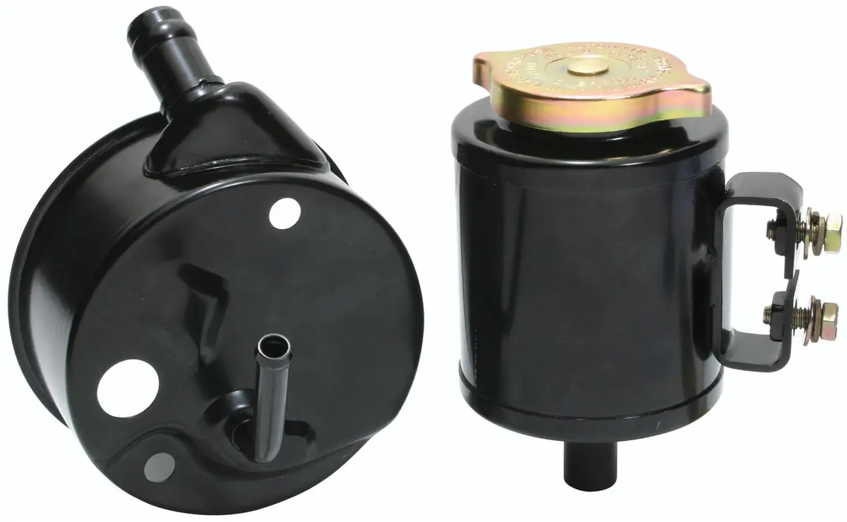 Classic Performance Power Steering Reservoir – Bolt-On Replacement With Black Powder-Coated Finish 1